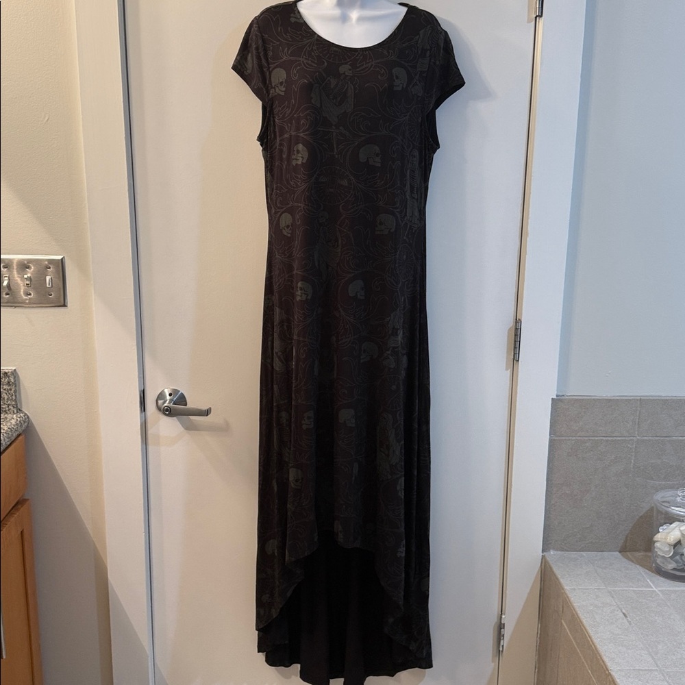 Killstar Dark Patterned High Low Dress